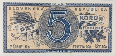 5 korun slovenských, 1945